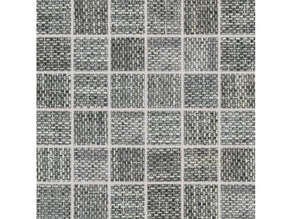 RAKO Next WDM05502 tmavě šedá mozaika 30x30 cm detail struktury tmavé látky
