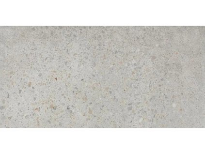RAKO Piazzetta DAKSR788 světle šedá dlažba 30x60 cm detail struktury terazza a rektifikované hrany