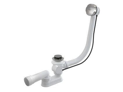 Automatický vanový sifon s přepadem - chrom, bílý (Varianta Barva - Chrom)