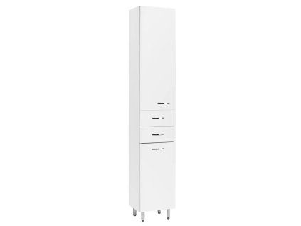 Koupelnová vysoká Skříňka K-PLUS s integrovaným prádelním košem, 35x194x29 cm bílá