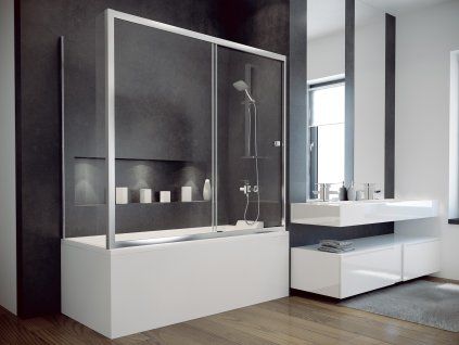 Besteco Dvoudílná posuvná vanová zástěna Duo Slide II 150x150