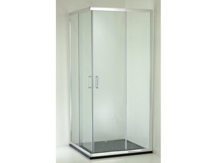 Čtvercový sprchový kout Quadrato 80x80 cm chrom posuvné dveře hliníkový korpus čiré 6mm sklo výška 190 cm kód QUADRATO80CH