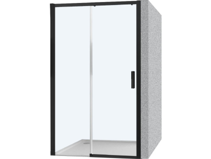Designové posuvné sprchové dveře EBS Trend Easy Black 140 cm levé, černé matné profily, výška 200 cm, sklo s Antiplaque úpravou