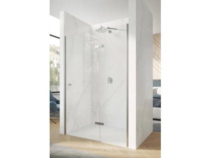 HÜPPE Time Sprchové dveře Křídlové Pravé s Pevným Segmentem 90 cm, Anti-Plaque, Chrom