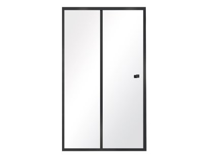 Besteco Posuvné sprchové dveře černé Duo Slide 130x195 cm, čiré bezpečnostní sklo 6 mm