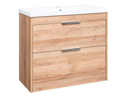 Koupelnová skříňka City81D s umyvadlem 80 cm Dub Riviera