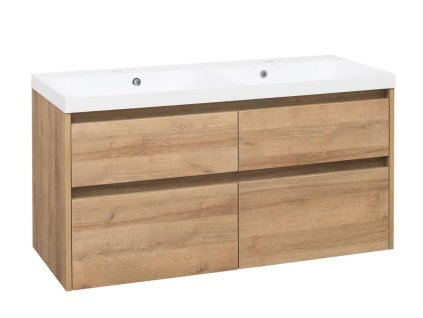 Skříňka s dvojumyvadlem DUOMO 121 × 46 cm, dub riviera| BESTECO.cz