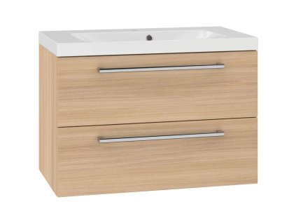 Skříňka s umyvadlem z litého mramoru PURE 81 cm Dub Sand |