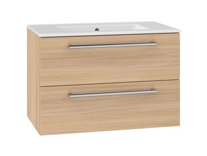 Set skříňka a keramické umyvadlo PURE 81 cm Dub Sand