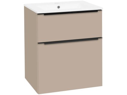 Koupelnová skříňka DREAM 61 cm s keramickým slim umyvadlem šedý kámen matná