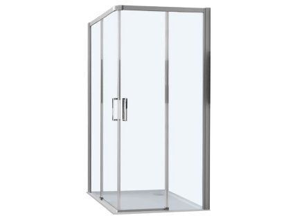 Kompaktní čtvercový sprchový kout EBS Trend Easy Black rozměr 80x80x200 cm černý matný hliníkový rám 6mm bezpečnostní čiré sklo posuvné otevírání, kód TRENDEQ80BT