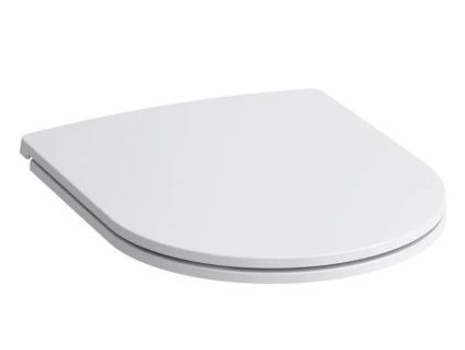 [Kód: H8989660000001] Bílé tenké WC sedátko LAUFEN Pro Slim Soft-Close z duroplastu detail nerezových pantů.