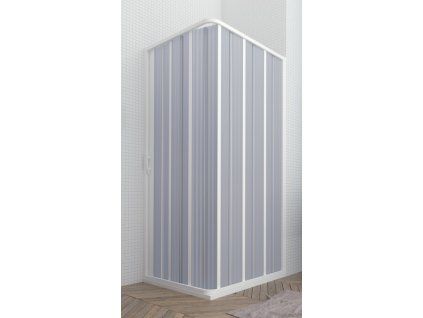 [Kód: 111001] Sprchový kout Flex Venere New 100x100 cm zavírání na stranu detail rámu a transparentních PVC lamel.