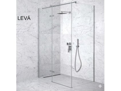 Sprchový Kout CHROME obdélník 100x80 cm levé provedení, chrom