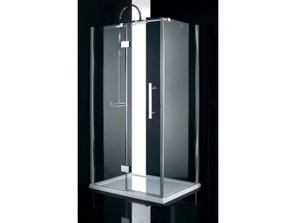 Obdélníkový sprchový kout BESTECO Viva 100x80 cm chrom hliníkový korpus bezpečnostní sklo výška 185 cm