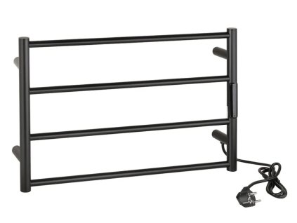 Elektrický sušák ručníků LADERRA mini, 560x370x90 mm, 63W, nerez, černá, Kód:704151080