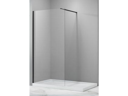 Walk-In sprchová zástěna BESTECO Lagos Black New 200 čiré sklo 8mm výška 200cm černý matný hliníkový korpus kód BCLAGO11MBCN2