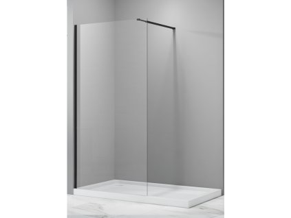 Walk-In sprchová zástěna BESTECO Lagos Black New 200 čiré sklo 8mm výška 200cm černý matný hliníkový korpus kód: BCLAGO14MBCN2