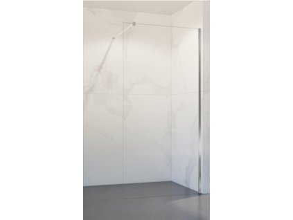 Walk-In sprchová zástěna BESTECO Lagos Chrom New 200 čiré sklo 8mm výška 200cm chromový hliníkový korpus kód BCLAGO80CCN2
