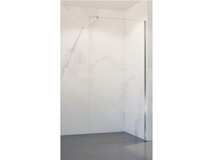 Walk-In sprchová zástěna BESTECO Lagos Chrom New 200 čiré sklo 8mm výška 200cm chromový hliníkový korpus kód BCLAGO80CCN2