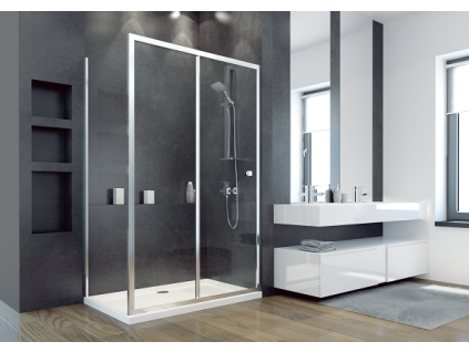 Boční panel ke sprchovým dveřím DUO SLIDE (Varianta Chrom/Leštěný hliník, 80 cm x 195 cm, Univerzální Levé / Pravé, Čiré bezpečnostní sklo 6 mm)