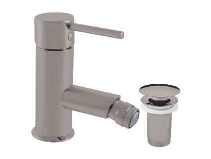 Besteco Bidetová baterie Seina s výpustí click-clack, metal grey lesklá