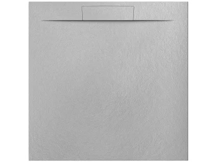 Besteco Sprchová vanička Nilo claro 90x90 cm, litý mramor, světle šedá