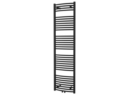 Oblý kombinovaný koupelnový radiátor Grande v matné barvě černý samet se středovým připojením, rozměry 45x169 cm Kód: G45169OBSP