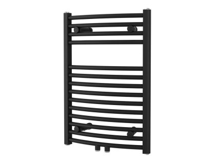 Oblý kombinovaný koupelnový radiátor Grande v matné barvě černý samet se středovým připojením, rozměry 45x65 cm Kód: G4565OBSP