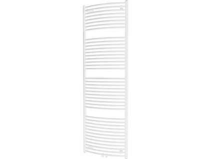 Oblý kombinovaný koupelnový radiátor Grande v barvě bílé se středovým připojením, rozměry 60x185 cm