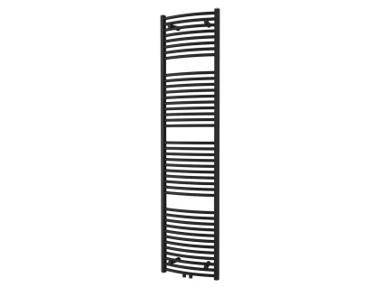 Oblý kombinovaný koupelnový radiátor Grande v matné barvě černý samet se středovým připojením, rozměry 45x185 cm Kód:G45185OBSP