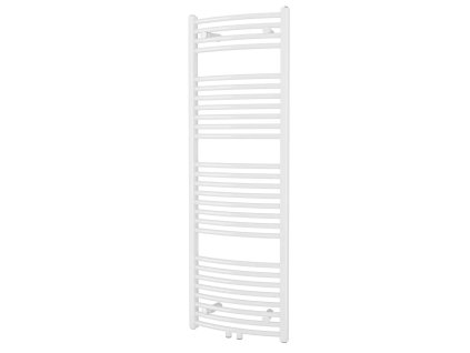 Bílý koupelnový radiátor a otopný žebřík Besteco Grande v oblém provedení, rozměry 45x133 cm se středovým připojením Kód: G45133OWSP