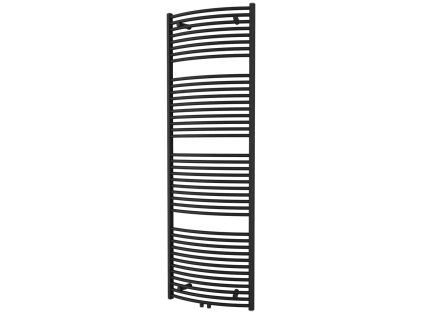 Oblý kombinovaný koupelnový radiátor Grande v matné barvě černý samet se středovým připojením, rozměry 60x185 cm Kód: G60185OBSP