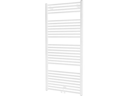 Bílý rovný koupelnový radiátor Grande 60x133 cm zobrazený z levého profilu na bílém pozadí.