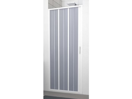 [Kód: 124001] Sprchová zástěna HOPA Flex Marte New 120-150x185 cm detail transparentních PVC lamel a širokého shrnovacího mechanismu.