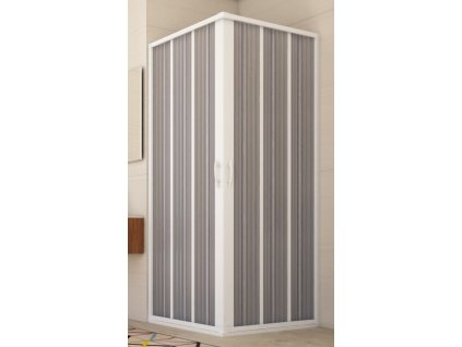 Univerzální shrnovací sprchový kout HOPA FLEX GIOVE New s rohovým vstupem, nastavitelný rozměr 80-120 cm, bílý rám, kód OLBBXF