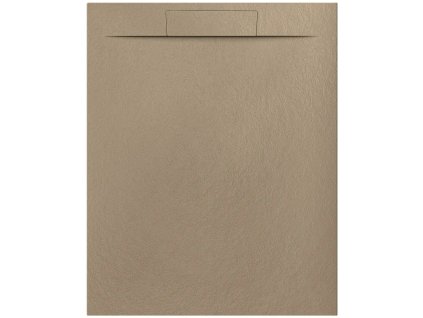 Hnědá obdélníková sprchová vanička Nilo moka 100x80 cm z litého mramoru s krytým odtokem [Kód:  NI100080MOEQZ]