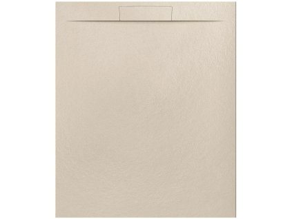 Béžová obdélníková sprchová vanička Nilo beige 120x100 cm z litého mramoru s integrovaným podélným odtokovým žlábkem.