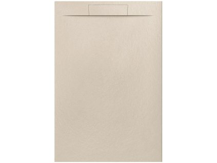Béžová obdélníková sprchová vanička Nilo beige 120x80 cm z litého mramoru se skrytým odtokem