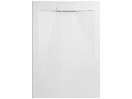 Bílá obdélníková sprchová vanička Nilo blanco 120x90 cm z litého mramoru se skrytým odtokem