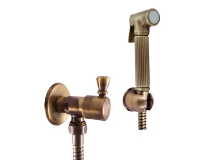 nastenny ventil s bidetovou sprskou a drzakem stara mosaz bronz sk6605 1sm