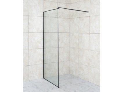Sprchová zástěna Walk-In Algora 110x200 cm s čirým sklem a černým profilem Kód:OLBALGO110BC