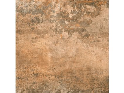 Velkoformátová gresová dlažba Rusty Metal copper 120x120 cm s efektem patinovaného kovu.