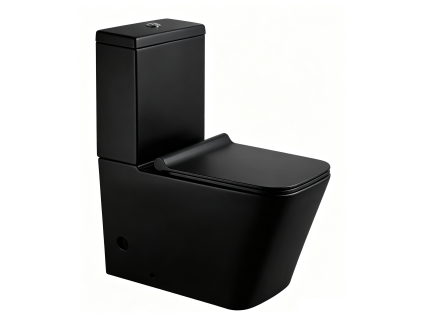 [Kód: TR2155P-U18] černé WC kombi BESTECO Urban s technologií Rimless, Soft-Close sedátkem a keramickou nádržkou (37,5x69x81,5 cm).