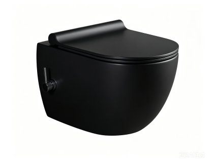 Závěsná WC mísa BESTECO v černé barvě s integrovanou bidetovou sprškou, baterií a technologií Rimless. Kód: TR2239-U18