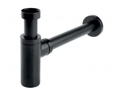 Besteco umyvadlový sifon 5/4", Kulatý, černá mat, C-2930N