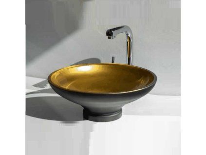 606 sklenene umyvadlo z ceskeho kristalu gold black