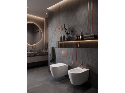 Závěsné WC Besteco Basso Rimless se soft-close sedátkem, bílé kód:TR2217