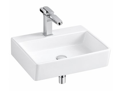 Keramické umyvadlo Besteco Michaelle 51 o rozměru 51x36 cm v lesklém bílém provedení.