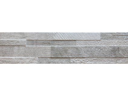 EBS Volcano 3D White bílý kamenný obklad 15x61 cm detail reliéfu skládaného kamene a matné textury